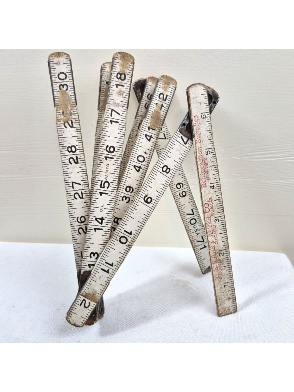 Vintage 6' Folding Wood Ruler Advertising Harry Alter Co Refrigeration Supplies
